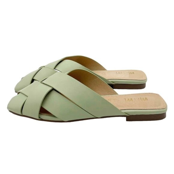 NEW Mi.iM Reece Woven Leather Mint Green Pistachio Open Toe Slide Size 7.5 NWOB - Picture 5 of 16